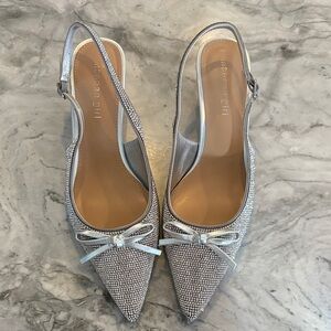 Elegant Silver Madden Girl Women's Slingback Heels, size 8.5